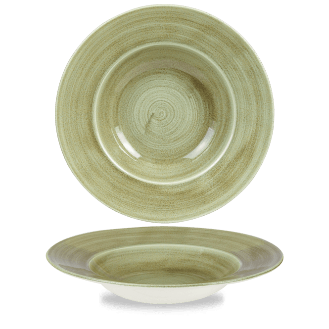 Churchill Stonecast Patina Burnished Green Profile Wide Rim Bowl Large 11
