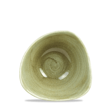 Stonecast Patina Burnished Green Triangular Bowl 6" | Box of 12