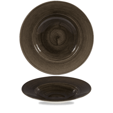 Stonecast Patina Iron Black Profile Wide Rim Bowl Large 11" | Box of 12
