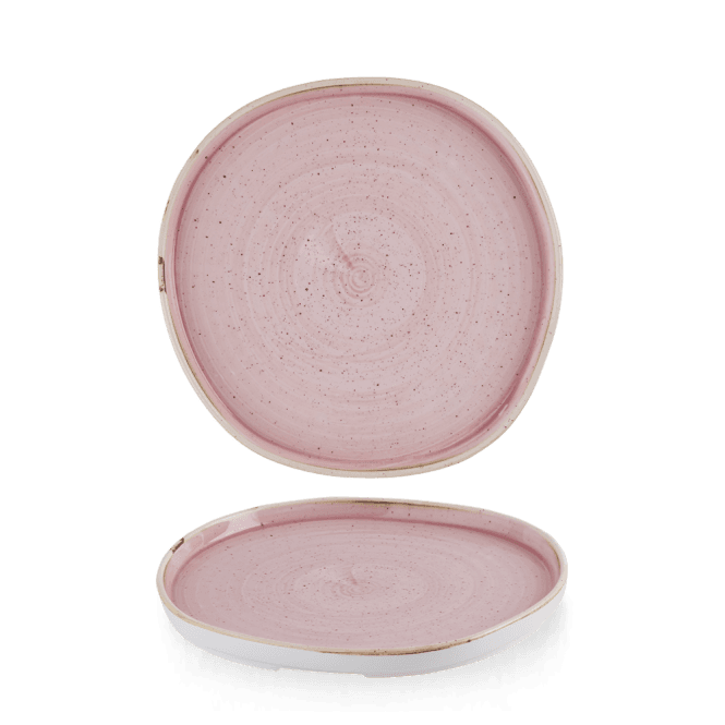 Churchill Stonecast Petal Pink Organic Walled Plate 8 1/4