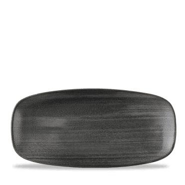 Stonecast Raw Black Chefs Oblong Plate 10.6"X5" | Box of 12
