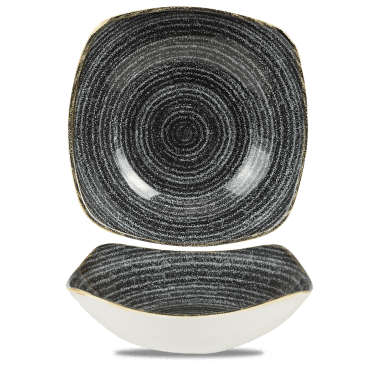 Studio Prints Charcoal Black X Squared Bowl 9.25" | Box of 12