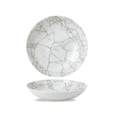 Studio Prints Kintsugi Agate Grey Evolve Coupe Bowl 9.75" | Box of 12