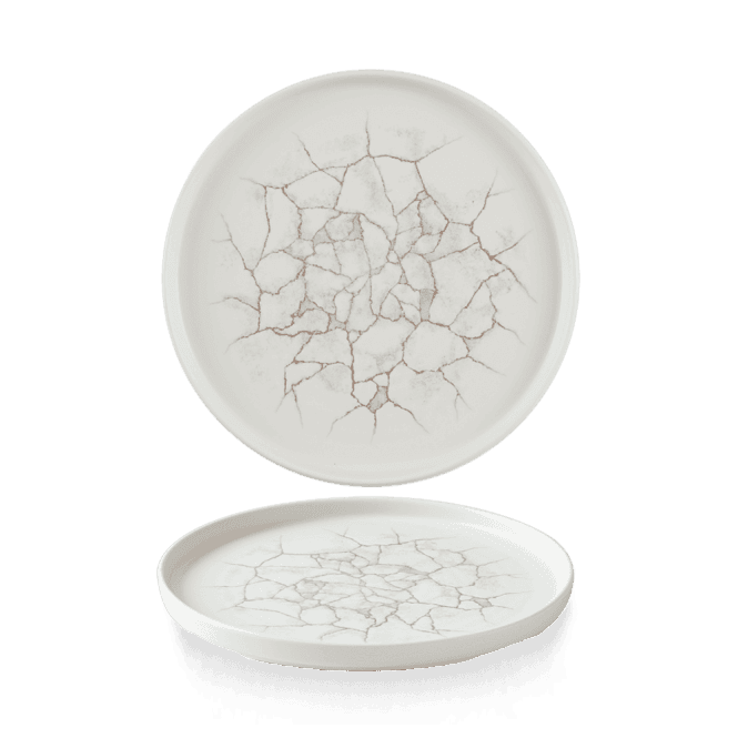 Churchill Studio Prints Kintsugi Agate Grey Walled Plate 8.67