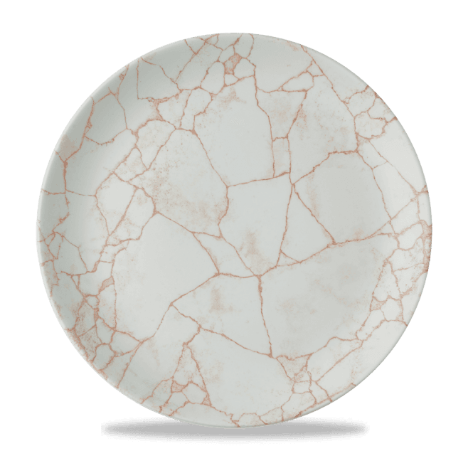 Churchill Studio Prints Kintsugi Coral Evolve Coupe Plate 11.25
