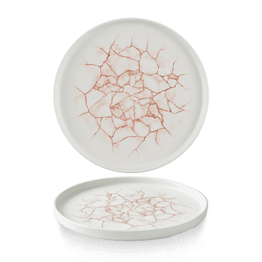 Studio Prints Kintsugi Coral Walled Plate 10 2/8" | Box of 6