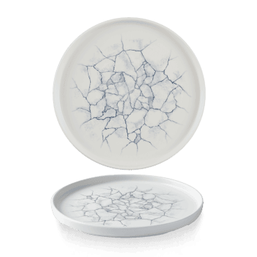Studio Prints Kintsugi Pearl Grey Walled Plate 10 2/8" | Box of 6