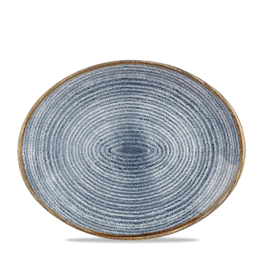 Studio Prints Slate Blue Orbit Oval Coupe Plate 12.5" | Box of 12