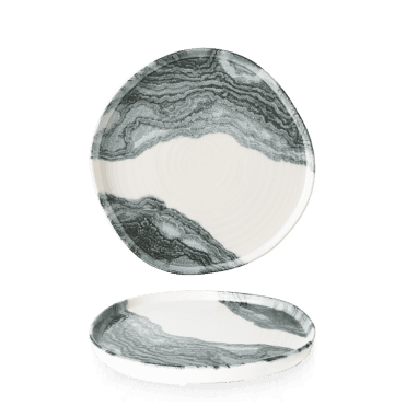 Tide Black Organic Walled Plate 8 1/4" | Box of 6
