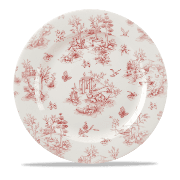 Toile Cranberry Profile Plate 12" | Box of 6