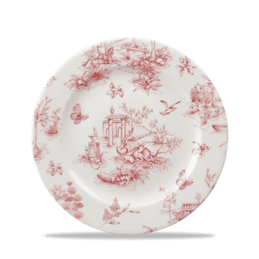 Toile Cranberry Profile Plate 8" | Box of 6
