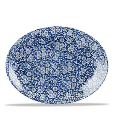 Victorian Calico Prague Orbit Oval Coupe Plate 12.5" | Box of 6