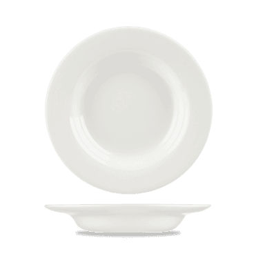 White classic Rimmed Soup 9" | Box of 24