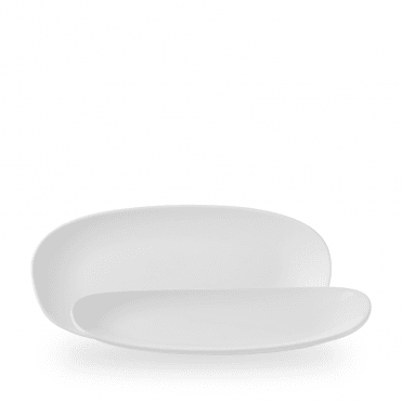 White Opal Organic Oblong Plate 35X15cm | Box of 12