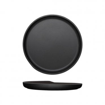 Black Copenhagen Round Melamine Plate 22.5Cm | Box of 6