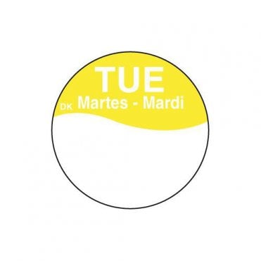 Tuesday DuraMark Day Dot Labels 76mm | Box of 1000