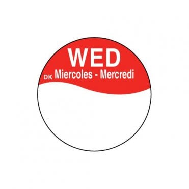 Wednesday DuraMark Day Dot Labels 76mm | Box of 1000