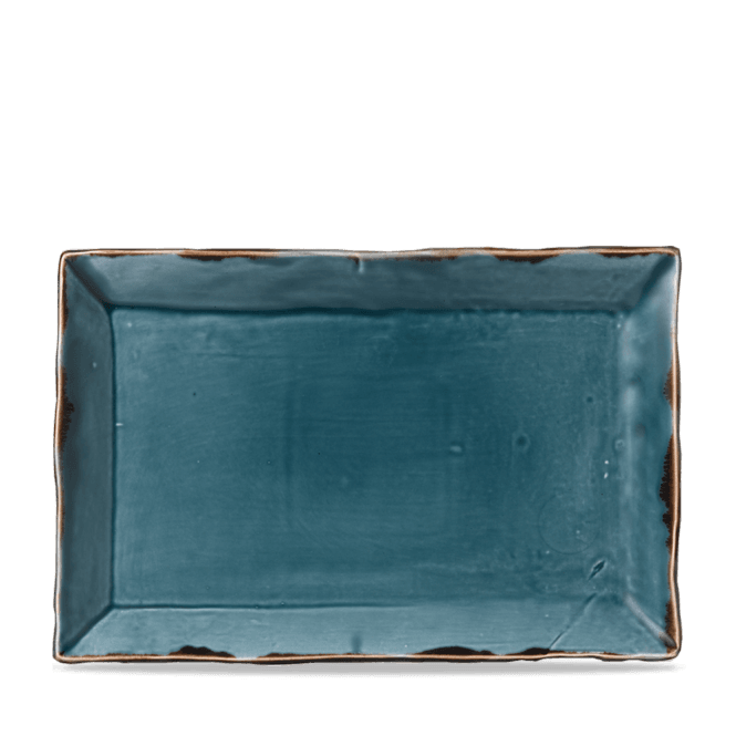 Dudson Harvest Blue Small Rectangular Tray 28.4 x 19.2cm| Pack of 6
