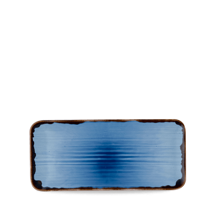 Dudson Harvest Indigo Organic Coupe Rect Platter 13 3/4x6 1/4