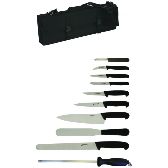 Genware 10 Piece Knife Set + Knife Case