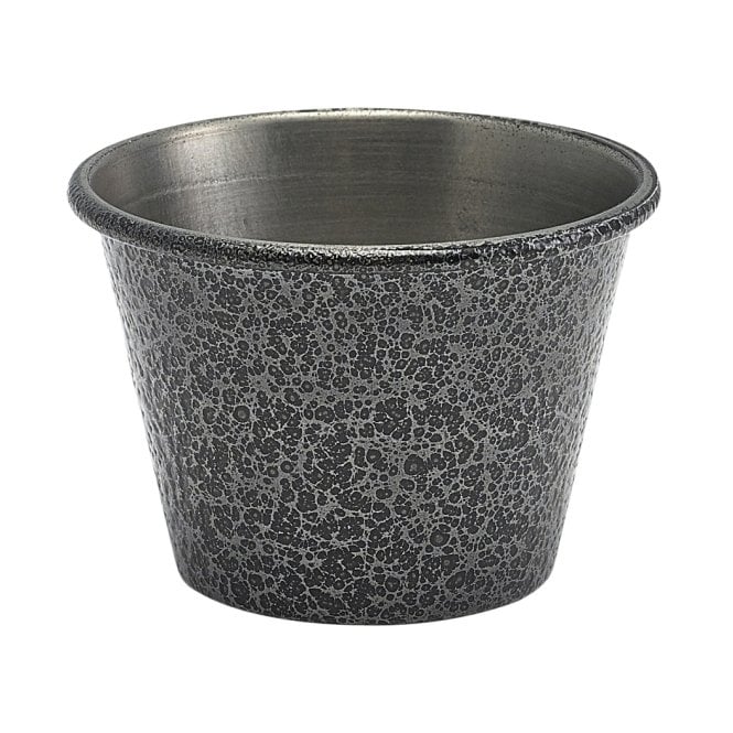 Genware 2.5oz Stainless Steel Ramekin Hammered Silver | Box of 24