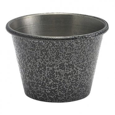 2.5oz Stainless Steel Ramekin Hammered Silver | Box of 24