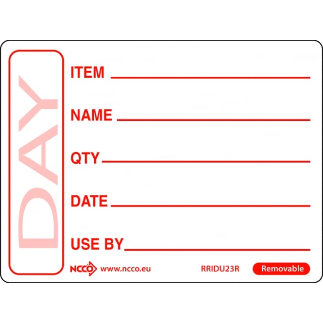 Genware 50 X 65mm Removable Red Use By Label (500)