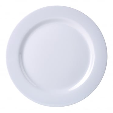 Genware 9" Melamine Dinner Plate White | Box of 12