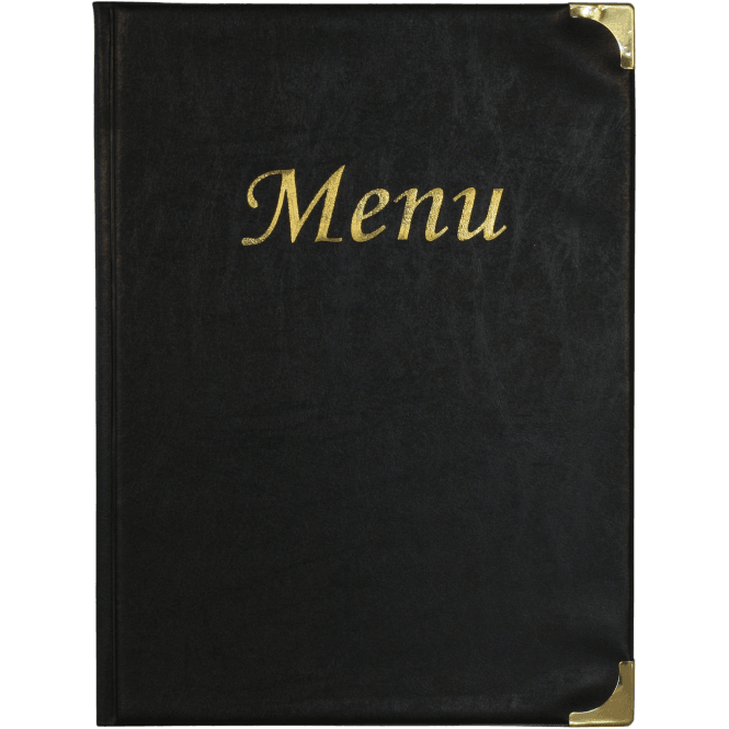Genware A4 Menu Holder Black 8 Pages