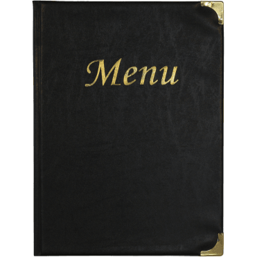 A4 Menu Holder Black 8 Pages