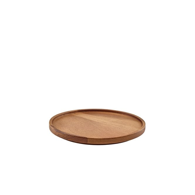 Genware  Acacia Wood Presentation Plate 20.5cm