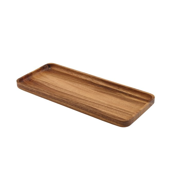 Genware  Acacia Wood Rectangular Serving Tray 30 x 13cm