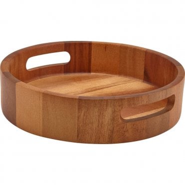 GenWare Acacia Wood Round Serving Tray 25cm