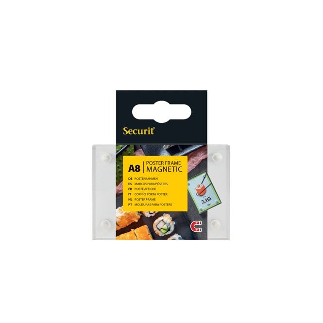 Genware Acrylic A8 Double Sided Poster Frames With Magnetic Corners