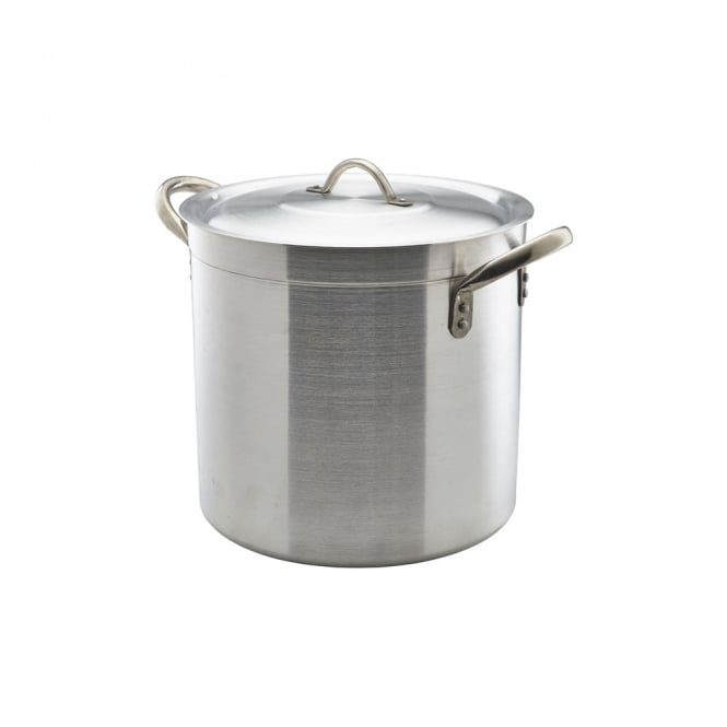 Genware Aluminium Deep Stockpot With Lid 17Litre