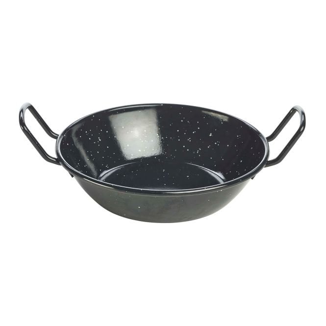Genware Black Enamel Dish 18cm | Box of 6