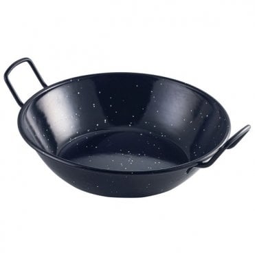Black Enamel Dish 22cm | Box of 6