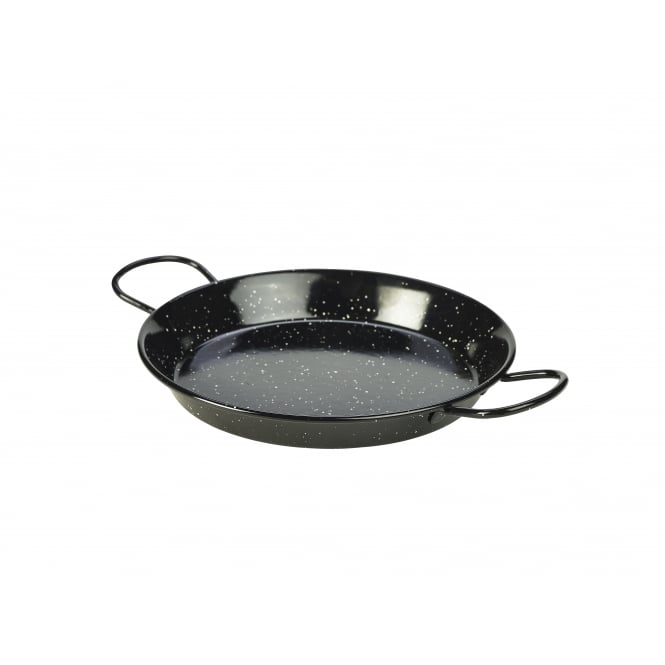 Genware Black Enamel Paella Pan 26cm | Box of 6