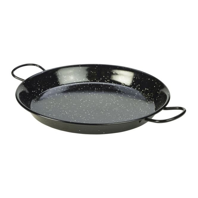 Genware Black Enamel Paella Pan 30cm | Box of 6