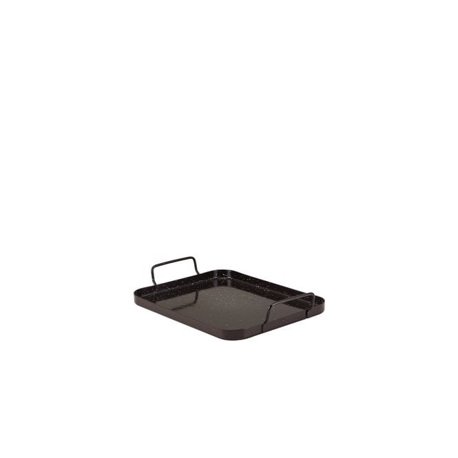 Genware Black Enamel Tray 25 x 20cm | Box of 6
