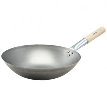 Black Iron Wok Flat Base 14"/ 35.6cm