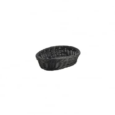 Black Oval Polywicker Basket 22.5 x 15.5 x 6.5cm | Box of 6