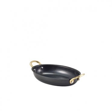 GenWare Black Vintage Steel Oval Dish 18.5 x 13.5cm | Box of 6