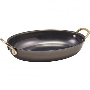 GenWare Black Vintage Steel Oval Dish 20.75 x 15.75cm | Box of 6