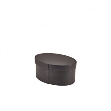 Black Wood Veneer Oval Bread Box