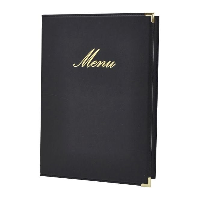 Genware Classic A4 Menu Holder Black 4 Pages