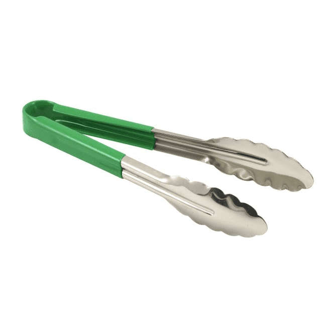 Genware  Colour Coded S/St. Tong 23cm Green