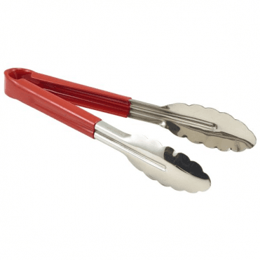 Genware Colour Coded S/St. Tong 23cm Red