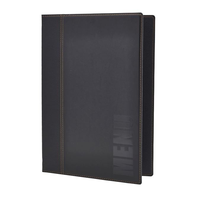 Genware Contemporary A4 Menu Holder Black 4 Pages