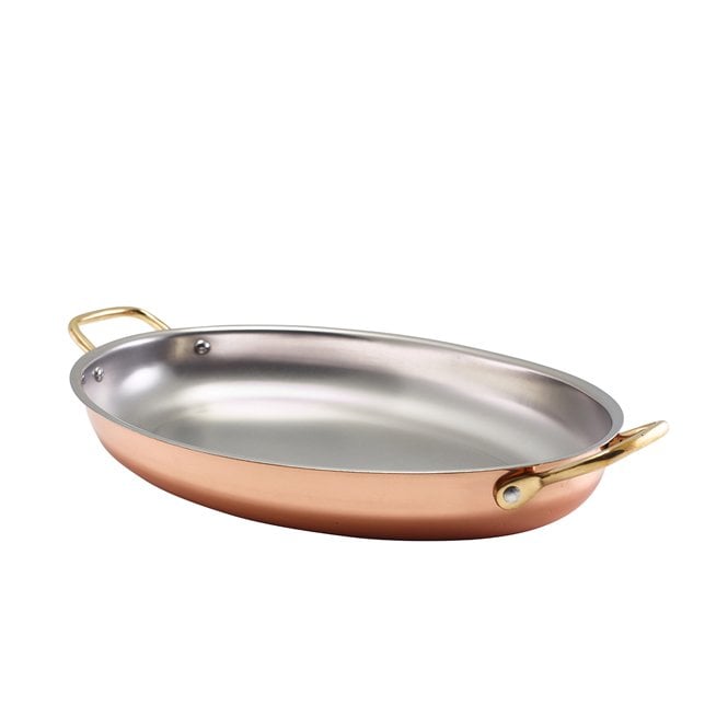 Genware  Copper Plated Oval Dish 34 x 23cm | Box of 3
